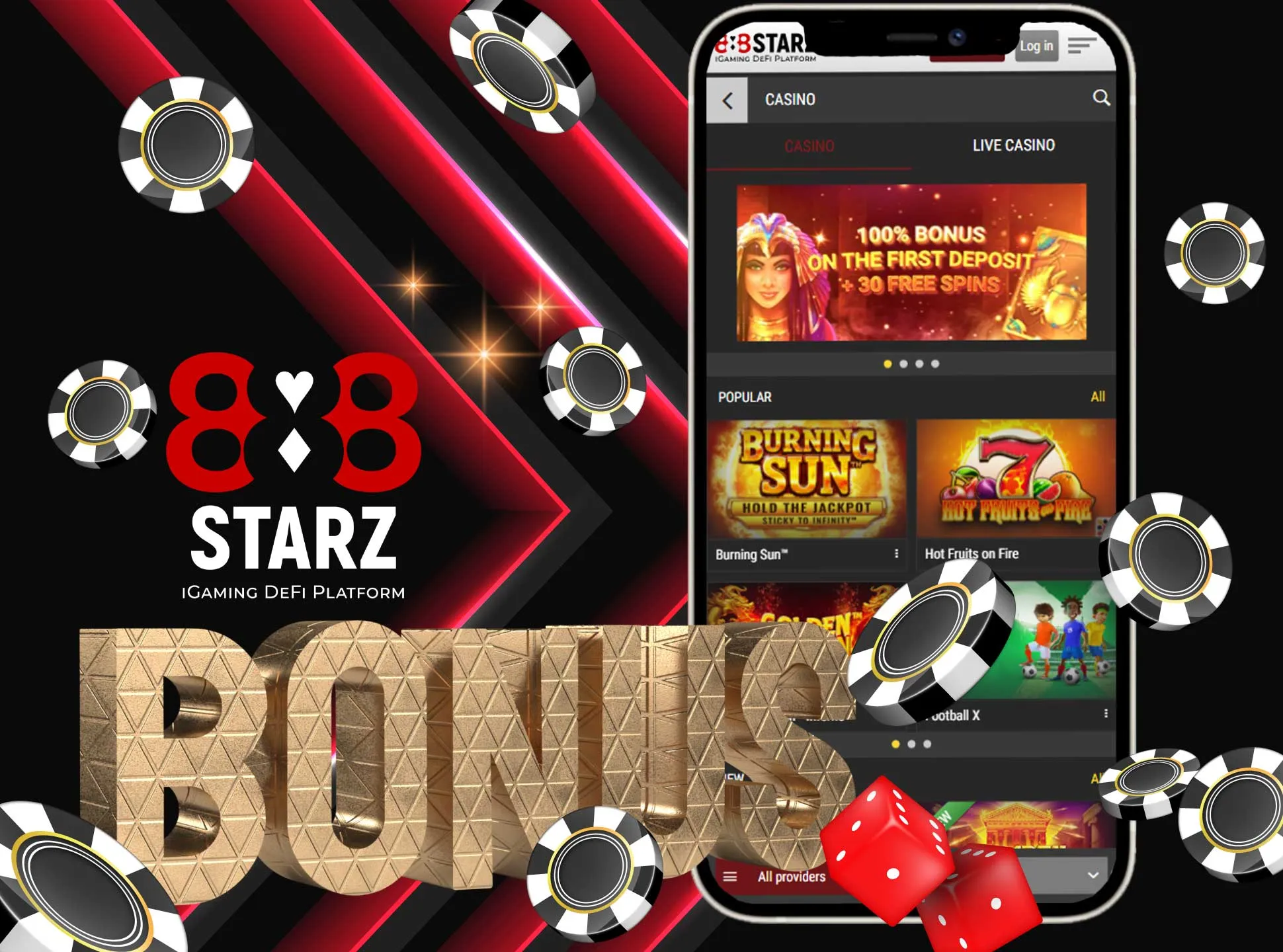 Special casino rewards at 888 Starz